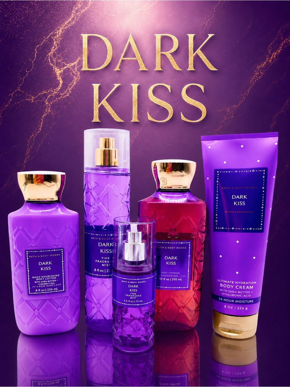 BBW 💋 DARK KISS 💋 COMPLETE 5 piece body care set